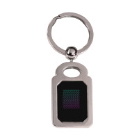 Synthesizer Waveforms Silver Rectangle Keychain | Artistshot