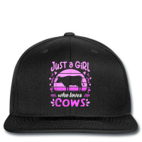 Just A Girl Who Loves Cows Funny Dairy Cow Farmer Graphic Printed Hat | Artistshot