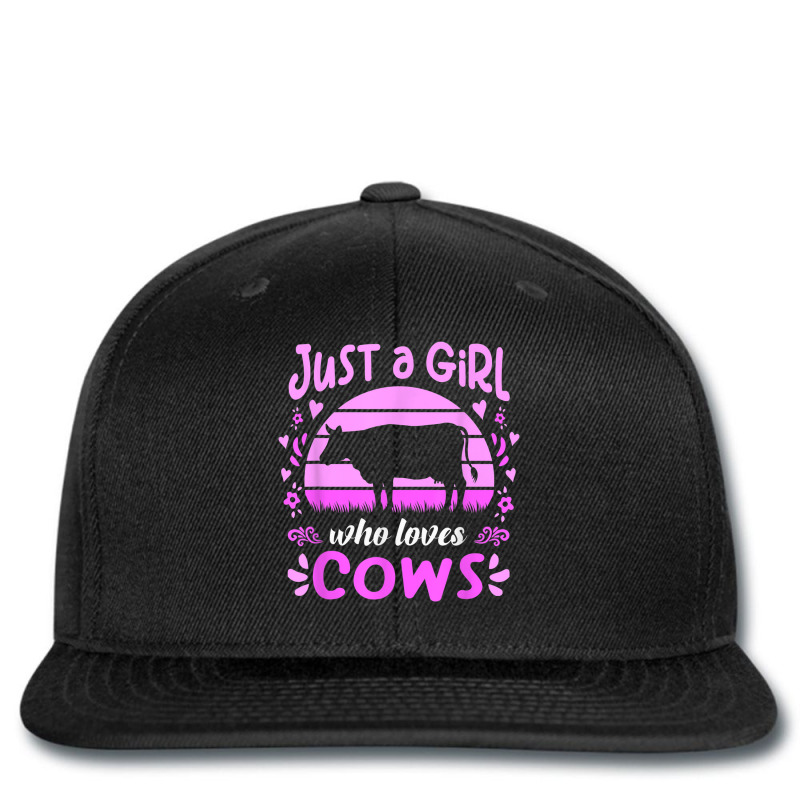 Just A Girl Who Loves Cows Funny Dairy Cow Farmer Graphic Printed Hat | Artistshot