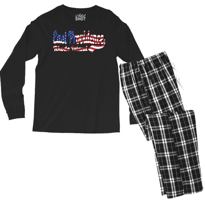 East Providence City Rhode Island American Flag Sweatshirt Men's Long Sleeve Pajama Set by sarlesfo | Artistshot