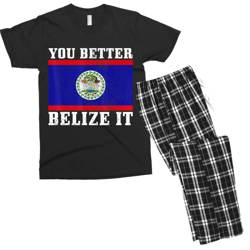 You Better Belize It Belize Flag Pride Men's T-shirt Pajama Set by cm-arts | Artistshot