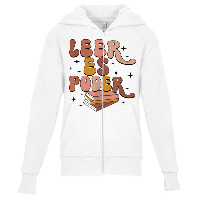 Leer Es Poder Groovy Spanish Teacher Bilingual Maestra T Shirt Youth Zipper Hoodie by cm-arts | Artistshot