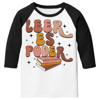 Leer Es Poder Groovy Spanish Teacher Bilingual Maestra T Shirt Youth 3/4 Sleeve | Artistshot