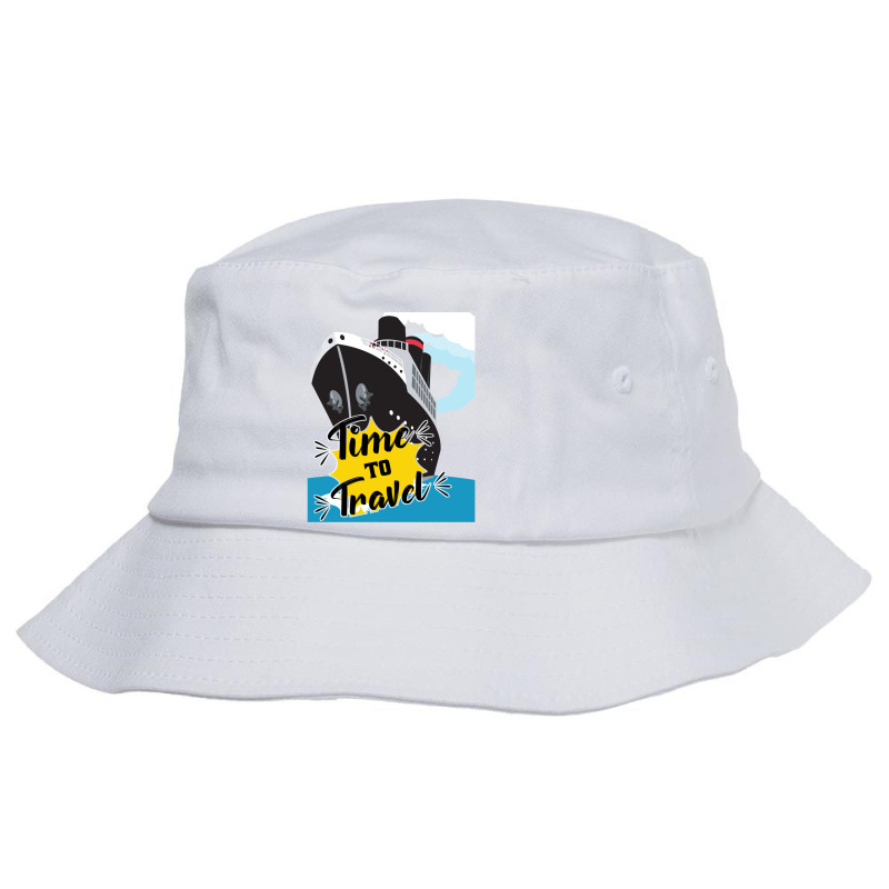 Time To Travel Cruise Ship  Cruise Ship Quotes Bucket Hat by cm-arts | Artistshot