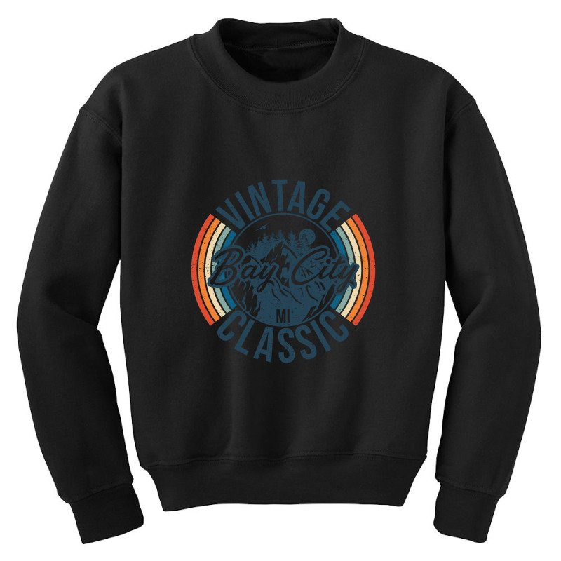 I Love Bay City Michigan Retro Vintage Classic Limited Edition Youth Sweatshirt by hardrollsjudo | Artistshot