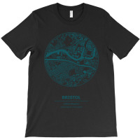 Bristol City Map Coordinates T-shirt | Artistshot