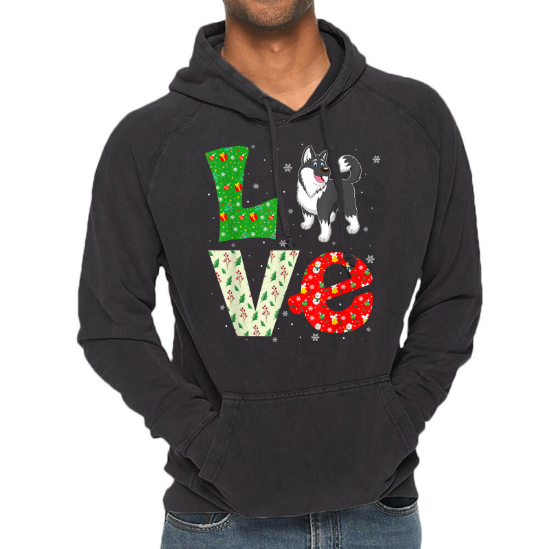 Santa Hat Christmas Themed Love Alaskan Malamute Dog Xmas T Shirt Vintage Hoodie | Artistshot