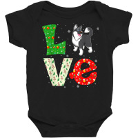 Santa Hat Christmas Themed Love Alaskan Malamute Dog Xmas T Shirt Baby Bodysuit | Artistshot