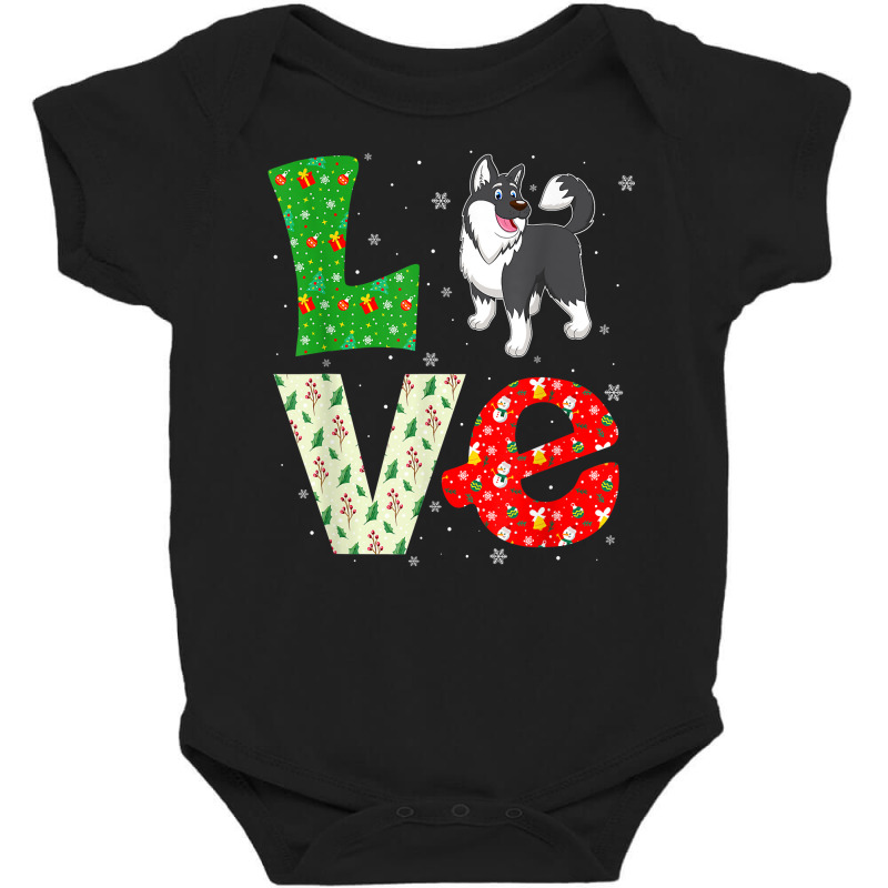 Santa Hat Christmas Themed Love Alaskan Malamute Dog Xmas T Shirt Baby Bodysuit | Artistshot