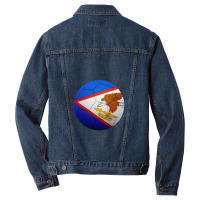 Football Soccer American Samoa Flag Ball American Samoan Flag Football Men Denim Jacket | Artistshot