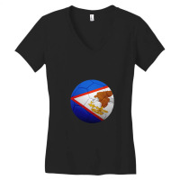 Football Soccer American Samoa Flag Ball American Samoan Flag Football Women's V-neck T-shirt | Artistshot