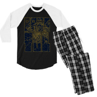 Bristol City Map Of England - Gold Art Deco Men's 3/4 Sleeve Pajama Set | Artistshot