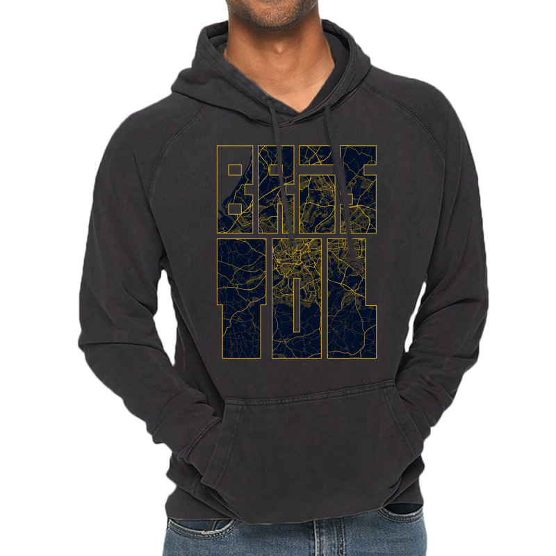 Bristol City Map Of England - Gold Art Deco Vintage Hoodie by THOMASRAFFERTY | Artistshot