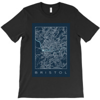 Bristol City Navy Map T-shirt | Artistshot