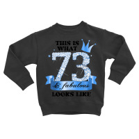 73 & Fabulous I Blue White Party Group Candid Photo Outfit Toddler Sweatshirt | Artistshot