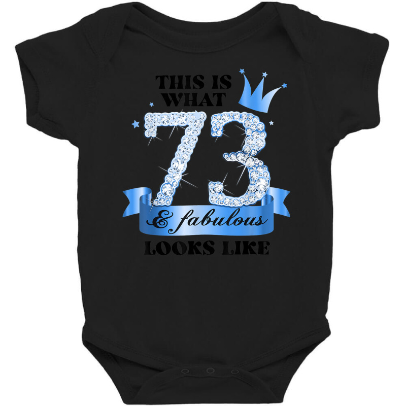 73 & Fabulous I Blue White Party Group Candid Photo Outfit Baby Bodysuit | Artistshot