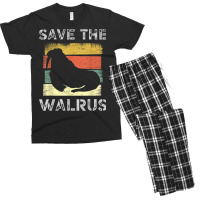 Save The Walrus Tusk Whiskers Marine Mammals Men's T-shirt Pajama Set | Artistshot