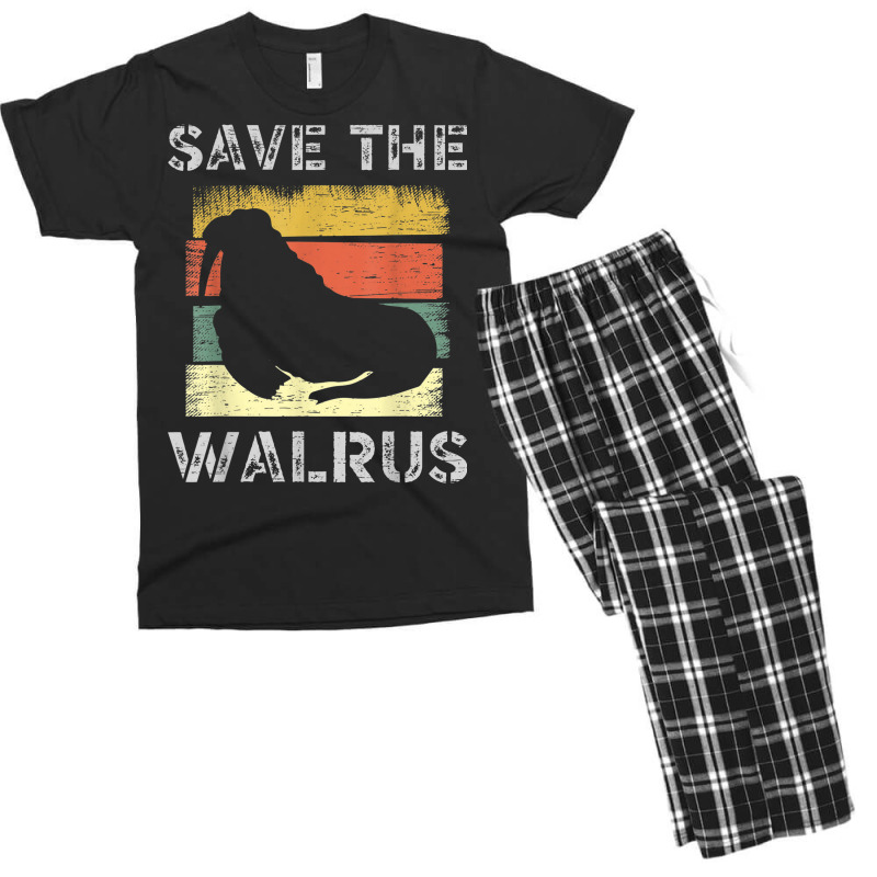 Save The Walrus Tusk Whiskers Marine Mammals Men's T-shirt Pajama Set by Fashzilla | Artistshot