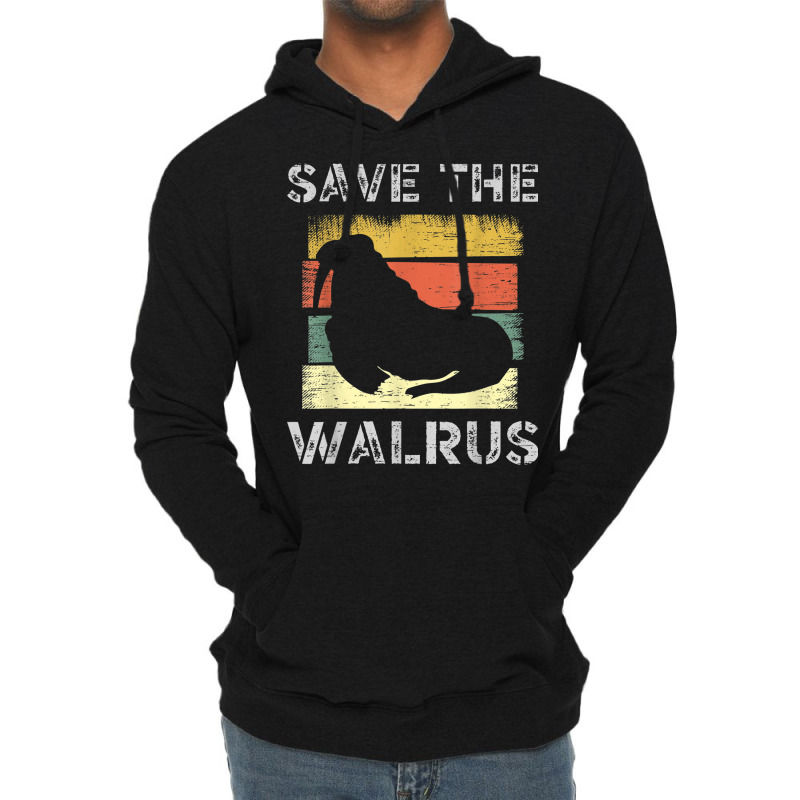 Save The Walrus Tusk Whiskers Marine Mammals Lightweight Hoodie by Fashzilla | Artistshot