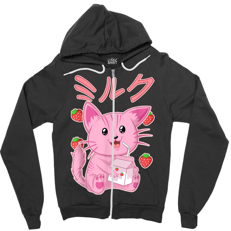 Japanese Anime Otaku Strawberry Milkshake Clothes Zipper Hoodie by kevinnichols | Artistshot