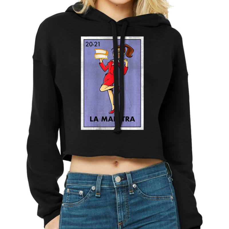 Womens La Maestra Lottery Espanol Spanish Bilingual Teacher Cropped Hoodie by cm-arts | Artistshot