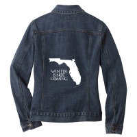 Winter Is Not Coming Ladies Denim Jacket | Artistshot