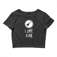 I Love Rock Music Guitar Lover Vintage Retro Novelty Graphic 1 Crop Top | Artistshot