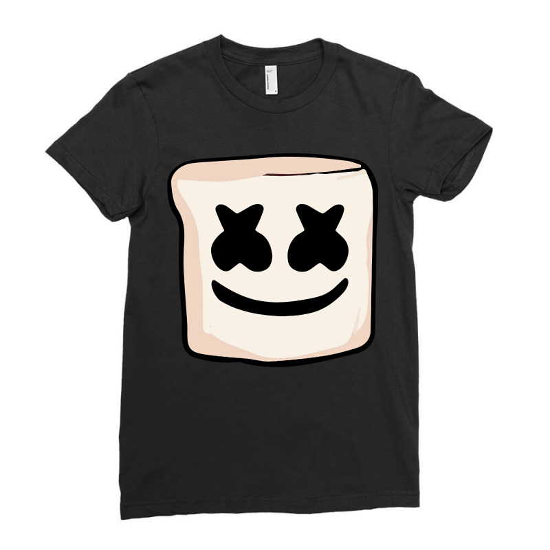 Sweet Marshmallow Creepy Face Mello Drip Smores Camping Pullover Hoodi Ladies Fitted T-Shirt by cm-arts | Artistshot