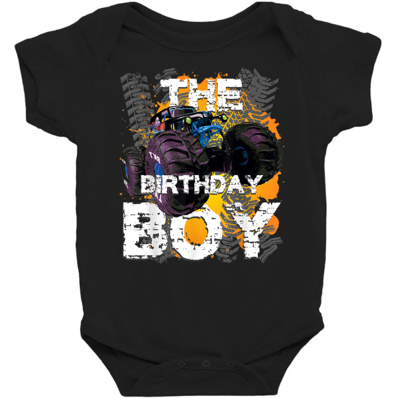 The Birthday Boy Monster Truck Matching Family Party T Shirt Baby Bodysuit | Artistshot