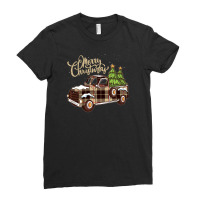 Merry Christmas Pickup Ladies Fitted T-shirt | Artistshot