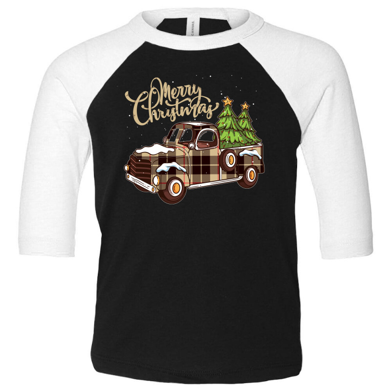 Merry Christmas Pickup Toddler 3/4 Sleeve Tee by autlu2024 | Artistshot