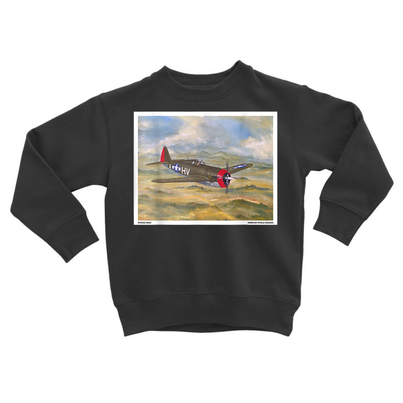 P47 Thunderbolt Ww2 Plane Painting Military Novelty Gift T Shirt Toddler Sweatshirt | Artistshot