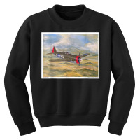 P47 Thunderbolt Ww2 Plane Painting Military Novelty Gift T Shirt Youth Sweatshirt | Artistshot