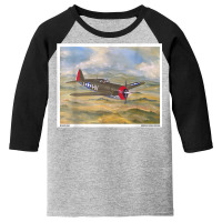 P47 Thunderbolt Ww2 Plane Painting Military Novelty Gift T Shirt Youth 3/4 Sleeve | Artistshot