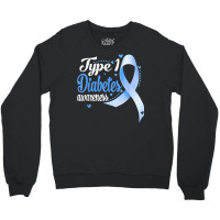 Type 1 Diabetes Awareness Blue Ribbon T Shirt Crewneck Sweatshirt | Artistshot