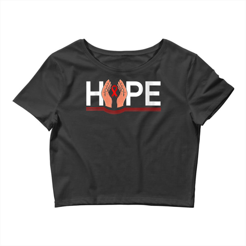 Women World Aids Day Red Ribbon Hope Aids Hiv Awareness T Shirt Crop Top by cm-arts | Artistshot