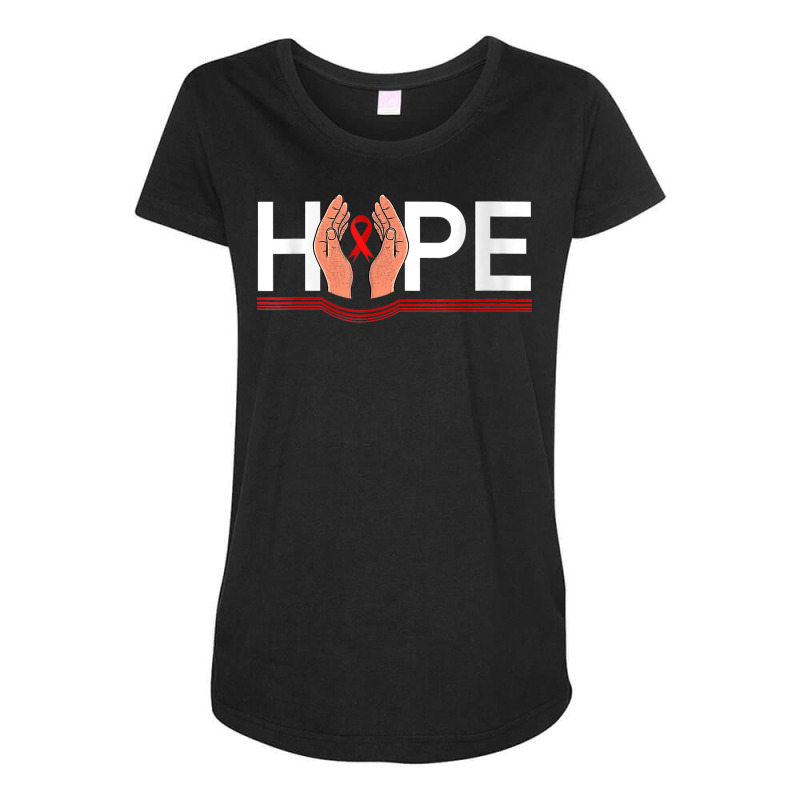 Women World Aids Day Red Ribbon Hope Aids Hiv Awareness T Shirt Maternity Scoop Neck T-shirt by cm-arts | Artistshot