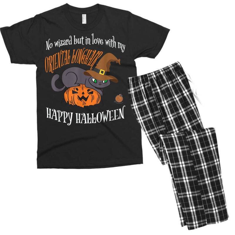 Oriental Longhair   Cat Lover Not A Wizard Funny Halloween T Shirt Men's T-shirt Pajama Set | Artistshot