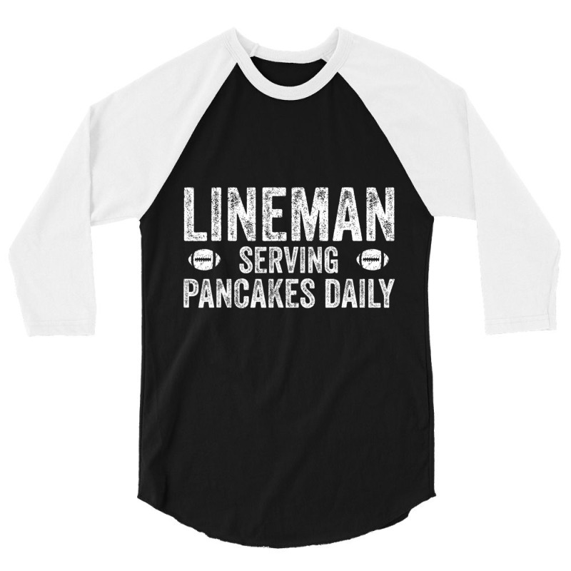 Football Lineman Serving Pancakes Daily 3/4 Sleeve Shirt | Artistshot