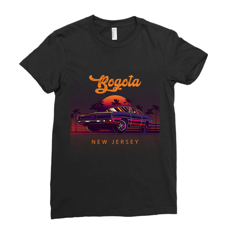 Bogota New Jersey Retro Vintage 80s 90s Muscle Cars Retrowave Aestheti Ladies Fitted T-Shirt by pancakespienova | Artistshot