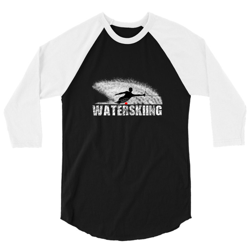 Slalom Waterskier Silhouetted Against Spray 3/4 Sleeve Shirt by ChrisHoskins | Artistshot