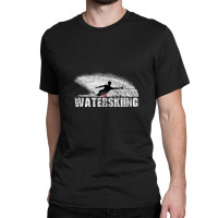 Slalom Waterskier Silhouetted Against Spray Classic T-shirt | Artistshot