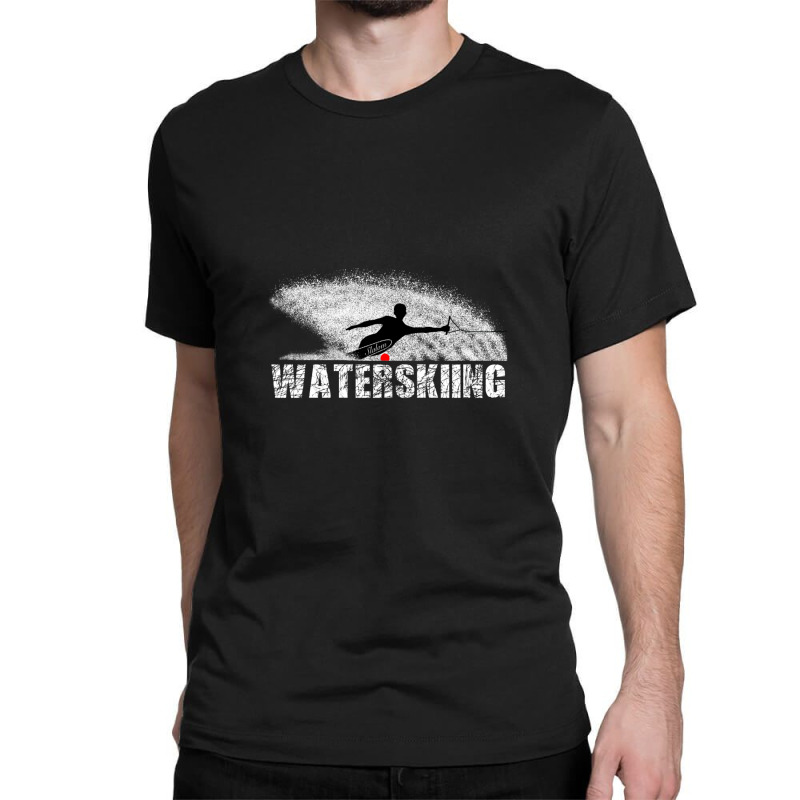 Slalom Waterskier Silhouetted Against Spray Classic T-shirt by ChrisHoskins | Artistshot