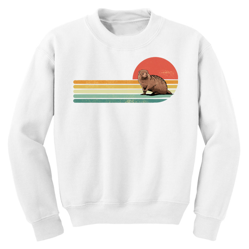 Retro Vintage Mongoose Wild African Animal Wildlife Mammal Long Sleeve Youth Sweatshirt by cm-arts | Artistshot