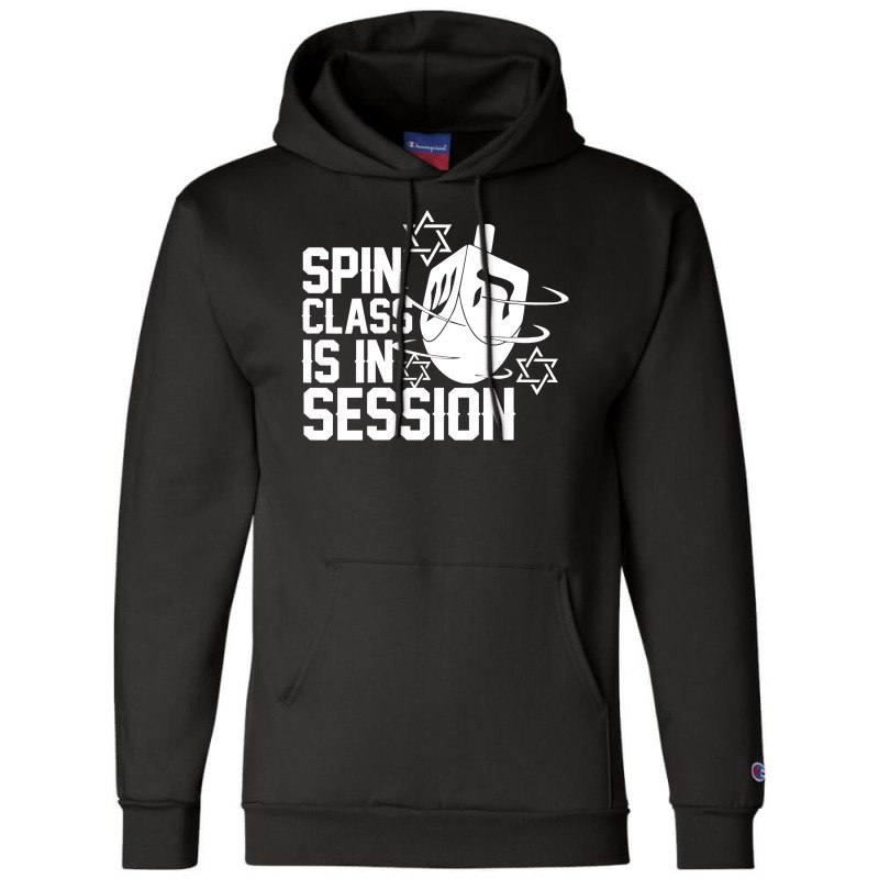 Womens Spin Class Is In Session Dreidel Funny Hanukkah Jewish Gift Vne Champion Hoodie | Artistshot