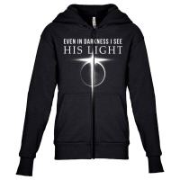 In Darkness I See His Light Jesus Christian Shirts Men Youth Zipper Hoodie | Artistshot