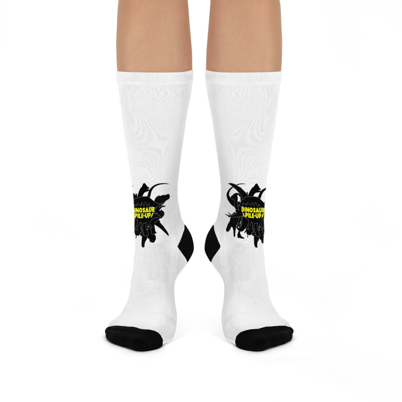 Dinosaur Pile-up Crew Socks | Artistshot