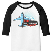 Milf Man I Love Flying Pilot Airplane Tours Company T Shirt Youth 3/4 Sleeve | Artistshot