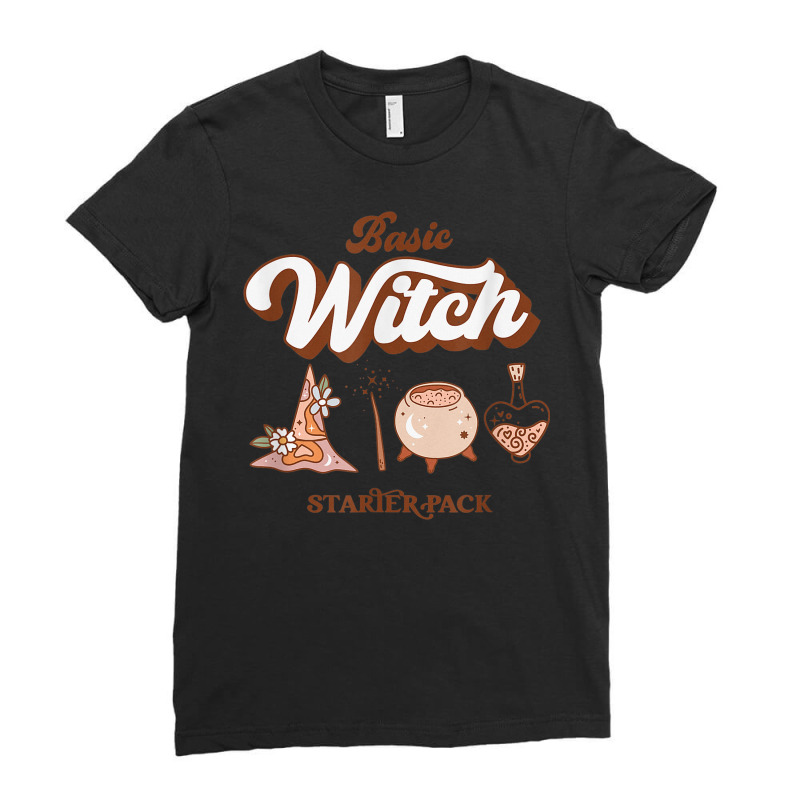 Basic Witch Starter Pack   Cute Halloween Ladies Fitted T-Shirt by Outpost | Artistshot