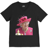 La Reine Elizabeth Ii V-neck Tee | Artistshot